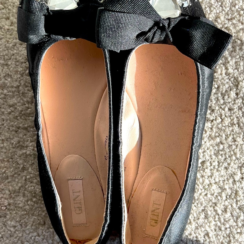 Dressy flats rhinestone jewel trim